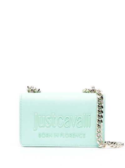 Just Cavalli Tonal Logo-plaque Cross Body Bag In Green