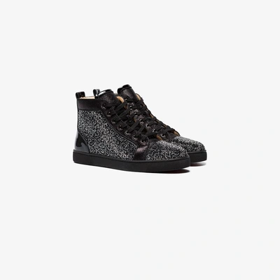 Christian Louboutin Black Louis Strass Crystal Sneakers
