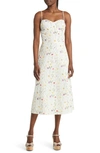 Chelsea28 Eyelet Embroidered Midi Dress In White Embroidered Floral