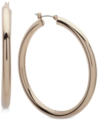 Dkny 2" Thick Hoop Earrings In Gold