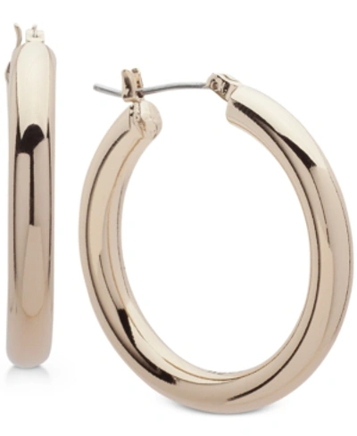 Dkny 1 1/5" Thick Hoop Earrings In Gold