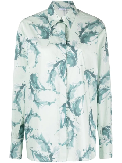 Malo Abstract-print Shirt In Green