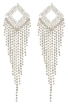 Natasha Cubic Zirconia Crystal Fringe Drop Earrings In Silver/ Crystal
