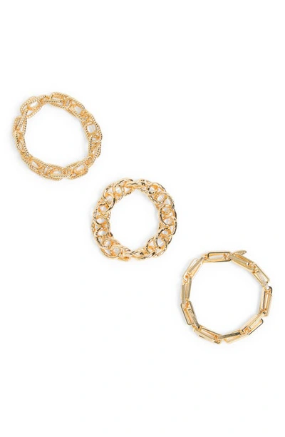 Natasha Chain Link Bracelet Set In Gold