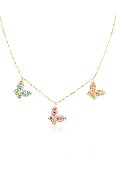 Gabi Rielle 14k Gold Plated Cz Butterfly Necklace