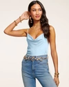 Ramy Brook Abigail Cowl Neck Tank Top In Misty Blue