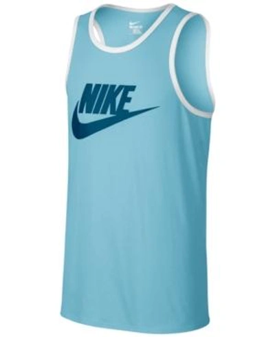 Nike Men's Ace Logo Graphic Tank In Still Blue