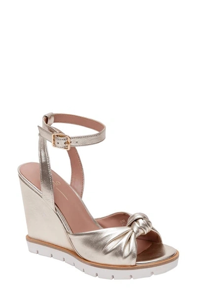 Linea Paolo Eliana Ankle Strap Wedge Sandal In Platino