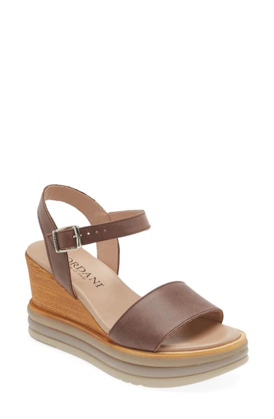 Cordani Olivia Quarter Strap Wedge Sandal In Oyster Leather