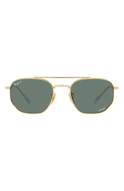Ray Ban 54mm Polarized Irregular Sunglasses In Polar Grey
