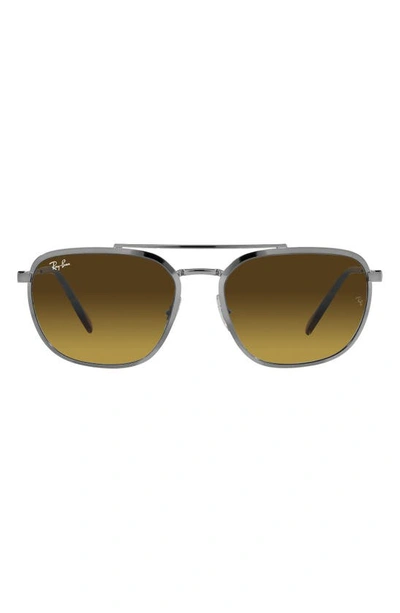 Ray Ban Clyde 59mm Gradient Square Sunglasses In Gunmetal