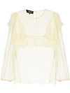 Rochas Ruffled Blouse In White