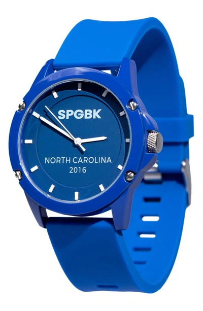 Spgbk Watches Unisex Bronco Three Hand Quartz Blue Silicone Watch, 44mm In Royal Blue