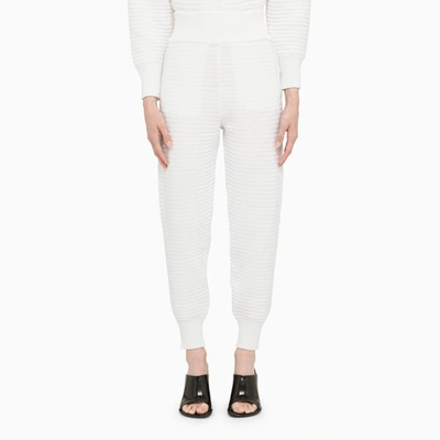 Art Essay White Worked Jogging Trousers