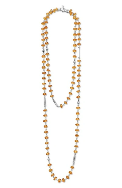 Lagos Caviar Icon Citrine Bead Dual Layer Necklace In Gold