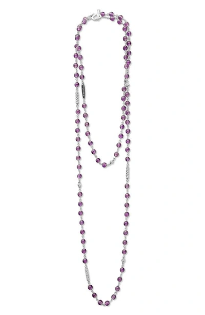 Lagos Caviar Icon Amethyst Bead Dual Layer Necklace In Purple