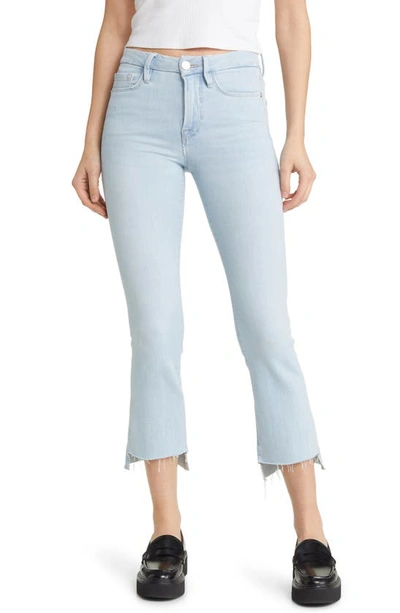 Frame Le Crop Mini Boot Stagger Raw Hem Crop Bootcut Jeans In Clarity