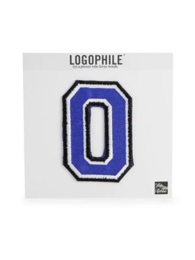 Logophile Embroidered O Patch In Blue