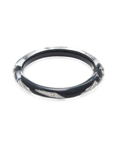 Alexis Bittar Crystal-encrusted Lucite Bangle Bracelet In Black