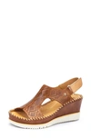 Pikolinos Aguadulce Slingback Wedge Sandal In Brandy