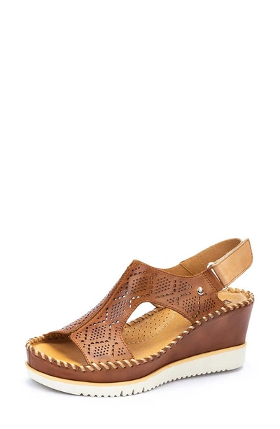 Pikolinos Aguadulce Slingback Wedge Sandal In Brandy