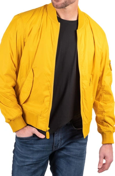 Robert Comstock Breeze Nylon Bomber Jacket In Yellow