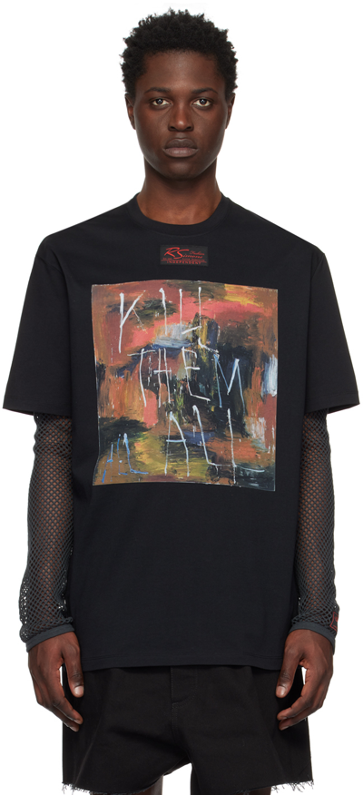 Raf Simons Oversized Kill Them All T-shirt In Black