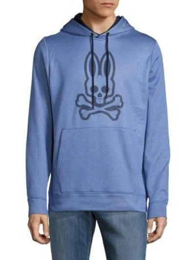 Psycho Bunny Thermo Active Logo Hoodie In Lake