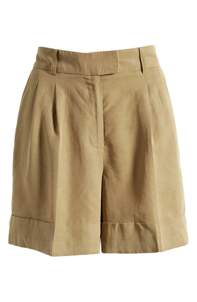 Allsaints Deri Lyn Cuff Shorts In Light Khaki Brown