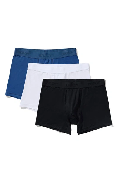 Brady 3-pack Boxer Briefs In Black/ Blue/ White