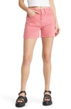 Frame Le Super High Waist Denim Shorts In Pink