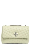 Tory Burch Small Kira Chevron Leather Convertible Shoulder Bag In Pine Frost