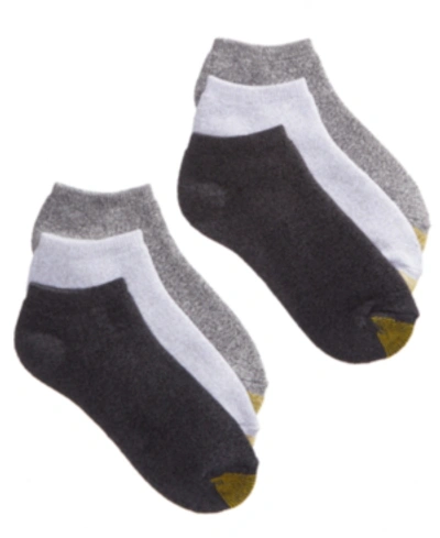 Gold Toe Women's Ankle Cushion No Show 6-pack Socks, Also Available In Extended Sizes In Grey Heather Assorted