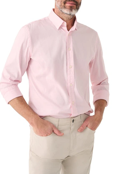 Faherty Solid Stretch Cotton Blend Oxford Button-down Shirt In Suncoast Pink