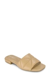 Easy Spirit Quincie Square Toe Slide Sandal In Light Natural Leather