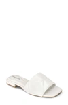 Easy Spirit Quincie Square Toe Slide Sandal In White Leather