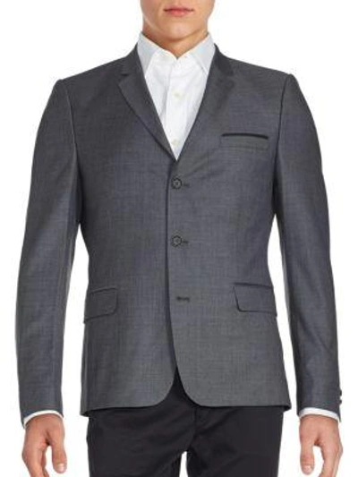 The Kooples Brushed Three-button Wool Jacket In Grey