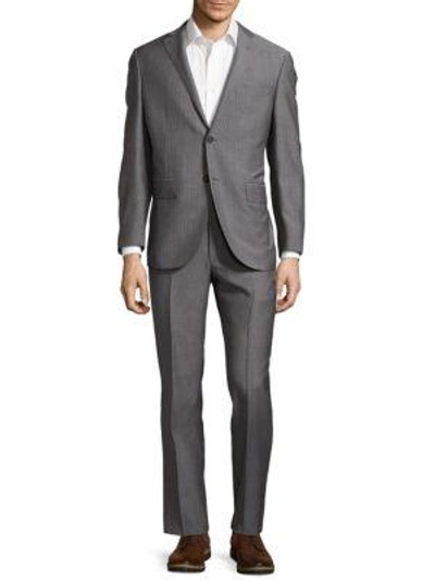 Corneliani Wool Narrow Pinstripe Suit In Medium Grey Stripe