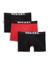 Diesel Umbx Sebastian Boxer Briefs - Set Of 3 In Black Red