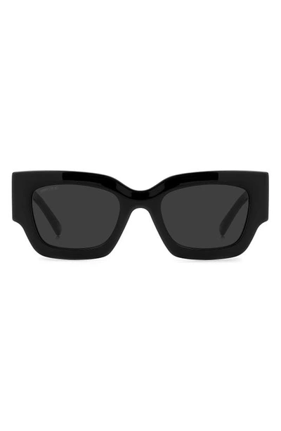 Jimmy Choo Nevas 51mm Rectangle Sunglasses In Black/grey