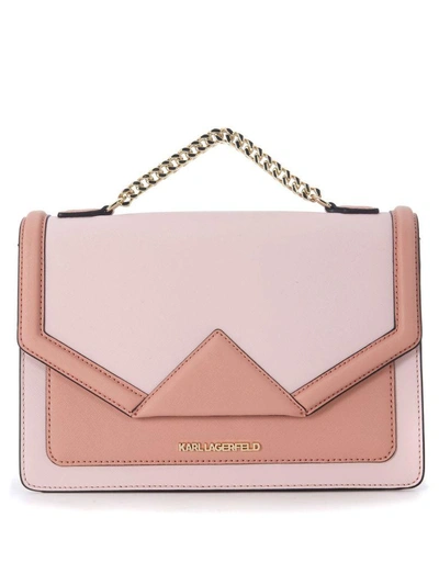 Karl Lagerfeld Klassic Pink Leather Handbag In Rosa