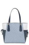 Michael Michael Kors Voyager Coated Canvas Tote In Navy Multi