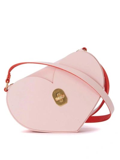 Niels Peeraer Heart Pink And Red Leather Bag In Rosa