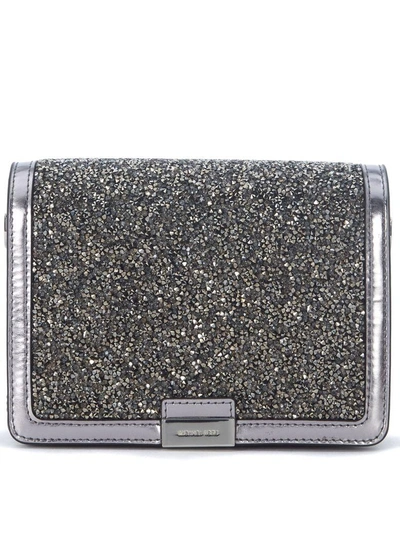 Michael Kors Pochette  Jade Pewter Leather With Micro Stones In Argento