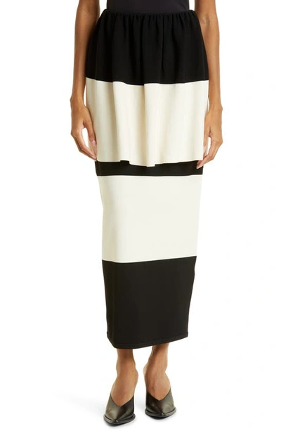 By Malene Birger Evora Colorblock Skirt In Block Stripe Qs1