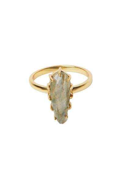 Argento Vivo Sterling Silver Labradorite Ring In Gold