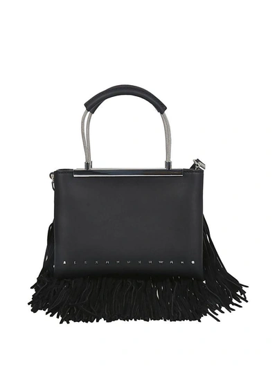 Alexander Wang Fringed Small Dime Tote In Black