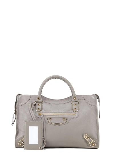 Balenciaga Metallic Edge Classic City Tote In Grey