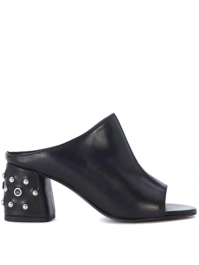 Rebecca Minkoff Selene Black Leather Sandal With Studs In Nero