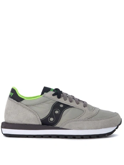 Saucony Jazz Grey And Black Suede And Nylon Sneakers In Grigio